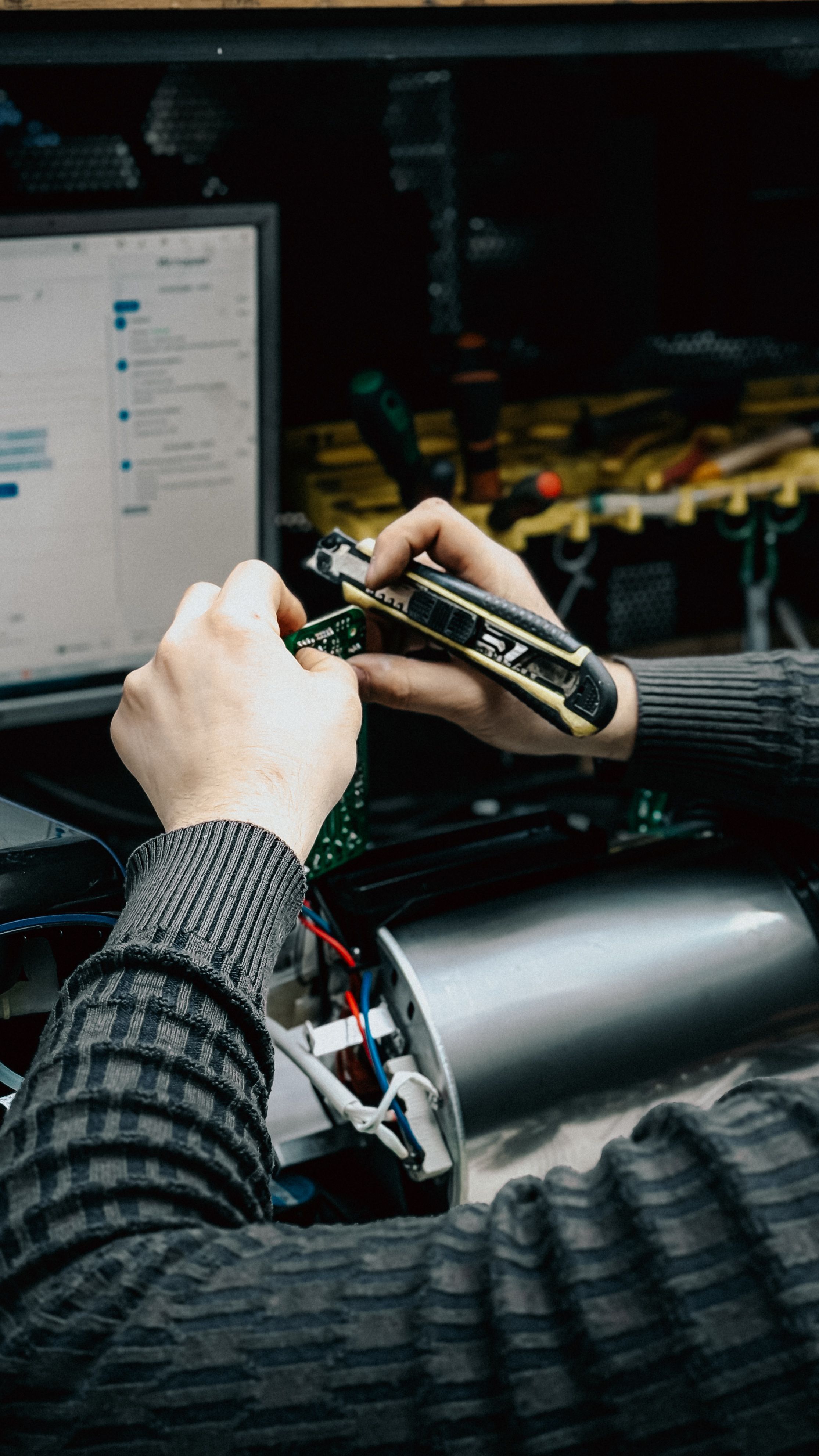 Hands-on electronic repair and maintenance with a focus on circuit boards and computer hardware.